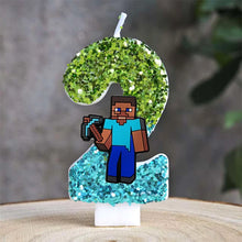 Lade das Bild in den Galerie-Viewer, Minecraft Geburtstag Kerze mit Jahreszahl