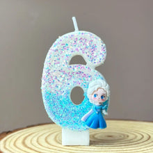 Lade das Bild in den Galerie-Viewer, Die Eiskönigin Frozen Geburtstagskerzen Kindergeburtstag mit Jahreszahl
