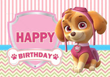 Lade das Bild in den Galerie-Viewer, Pinke Paw Patrol Skye Happy Birthday Leinwand Poster Geburtstags Deko