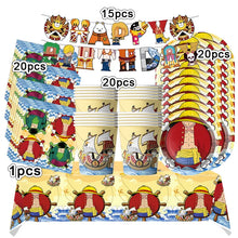 Lade das Bild in den Galerie-Viewer, One Piece Luffy Geburtstags Deko Teller, Becher, Ballons uvm.