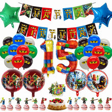 Lade das Bild in den Galerie-Viewer, Ninjago Kindergeburtstag Deko Set mit Ballons, Banner, Kuchen-Topper