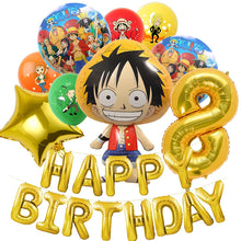 Lade das Bild in den Galerie-Viewer, One Piece Luffy Geburtstags Deko Teller, Becher, Ballons uvm.