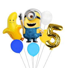 Lade das Bild in den Galerie-Viewer, Minions Ballons für den Kindergeburtstag mit Jahreszahl