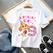 Lade das Bild in den Galerie-Viewer, Skye Paw Patrol Birthday Girl Kinder T-Shirt mit Jahreszahl für Geburtstag, Feier