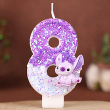 Lade das Bild in den Galerie-Viewer, Pinke Angel und Lilo & Stitch Geburtstagskerzen mit Jahreszahl