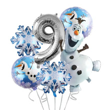 Lade das Bild in den Galerie-Viewer, Frozen Eiskönigin Geburtstag Ballon Set mit Olaf und Jahreszahl