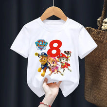 Lade das Bild in den Galerie-Viewer, Weißes Paw Patrol Geburtstag T-Shirts mit Altersangabe