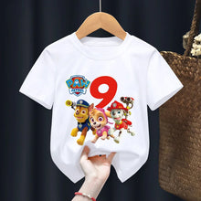 Lade das Bild in den Galerie-Viewer, Weißes Paw Patrol Geburtstag T-Shirts mit Altersangabe