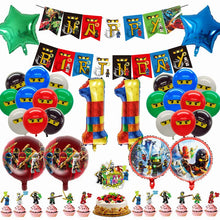 Lade das Bild in den Galerie-Viewer, Ninjago Kindergeburtstag Deko Set mit Ballons, Banner, Kuchen-Topper