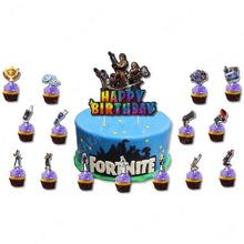 Lade das Bild in den Galerie-Viewer, Fortnite Kuchen Deko Topper Set 16teilig für Feier, Geburtstag etc.