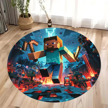 Lade das Bild in den Galerie-Viewer, Bunte runde MInecraft Teppiche für Kinderzimmer etc.