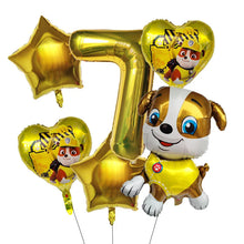Lade das Bild in den Galerie-Viewer, Paw Patrol Kindergeburtstag 6er Ballon Set mit Jahreszahl