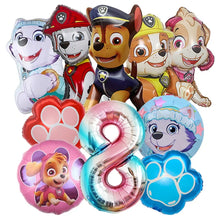 Lade das Bild in den Galerie-Viewer, Bunte Paw Patrol Kindergeburtstags Ballons mit Jahreszahl