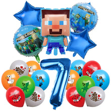 Lade das Bild in den Galerie-Viewer, Minecraft Geburtstagsparty Luftballons Set mit Jahreszahl