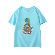 Lade das Bild in den Galerie-Viewer, Happy Birthday Paw Patrol T-Shirts für Kinder mit Jahreszahl