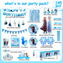 Lade das Bild in den Galerie-Viewer, Die Eiskönigin Frozen Geburtstags Deko Set mit 145 Teilen