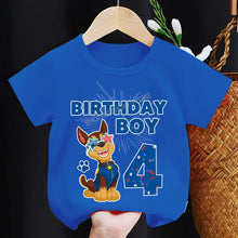 Lade das Bild in den Galerie-Viewer, Paw Patrol Chase Birthday Boy T-Shirt mit Jahreszahl für Kinder