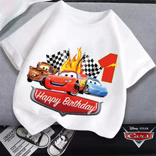 Lade das Bild in den Galerie-Viewer, Lightning Mcqueen Cars Kinder Geburtstags T-Shirt mit Jahreszahl