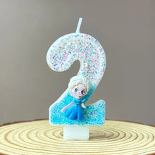 Lade das Bild in den Galerie-Viewer, Die Eiskönigin Frozen Geburtstagskerzen Kindergeburtstag mit Jahreszahl