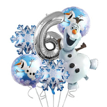 Lade das Bild in den Galerie-Viewer, Frozen Eiskönigin Geburtstag Ballon Set mit Olaf und Jahreszahl