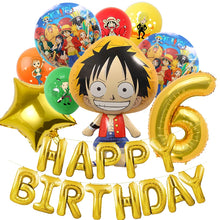Lade das Bild in den Galerie-Viewer, One Piece Luffy Geburtstags Deko Teller, Becher, Ballons uvm.