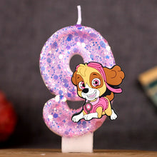 Lade das Bild in den Galerie-Viewer, Paw Patrol Geburtstagskerze mit Jahreszahl