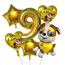 Lade das Bild in den Galerie-Viewer, Paw Patrol Kindergeburtstag 6er Ballon Set mit Jahreszahl