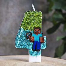 Lade das Bild in den Galerie-Viewer, Minecraft Geburtstag Kerze mit Jahreszahl
