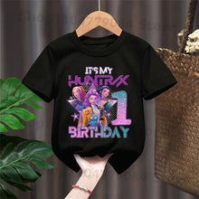 Lade das Bild in den Galerie-Viewer, Hunterix Kpop Demon Hunter Geburtstags Tshirt für Kinder mit Happy Birthday