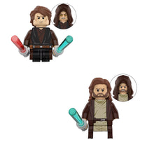 Lade das Bild in den Galerie-Viewer, Obi Wan Kenobi und Anakin Skywalker 2 Stk. Mini Star Wars Figuren im Set
