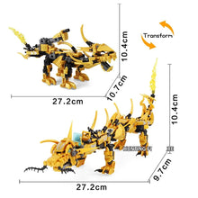 Lade das Bild in den Galerie-Viewer, Ninja Goldener Drache 2in1 Baustein Set kaufen