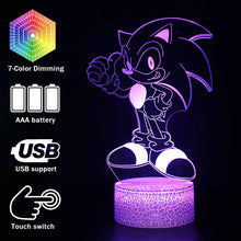 Lade das Bild in den Galerie-Viewer, Sonic the Hedgehog Lampe Tischlicht Nachtlicht 3D Effekt Farbwechsel kaufen
