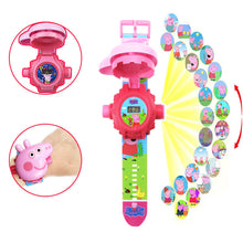 Lade das Bild in den Galerie-Viewer, Peppa Wutz Kinder Uhr mit LED Projektor Peppa Pig Kinder Armband Uhr kaufen