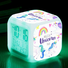 Lade das Bild in den Galerie-Viewer, Süßes Einhorn Digitaler Wecker / Uhr mit Farbwechsel kaufen