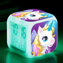 Lade das Bild in den Galerie-Viewer, Süßes Einhorn Digitaler Wecker / Uhr mit Farbwechsel kaufen
