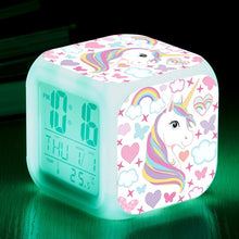 Lade das Bild in den Galerie-Viewer, Süßes Einhorn Digitaler Wecker / Uhr mit Farbwechsel kaufen