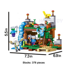 Lade das Bild in den Galerie-Viewer, Der Ocelot Wasserfall Minecraft Baustein Set aus 378 Teilen kaufen