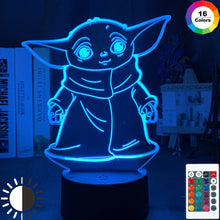 Lade das Bild in den Galerie-Viewer, Baby Yoda Nachtlicht, Lampe mit 3D LED Effekt kaufen