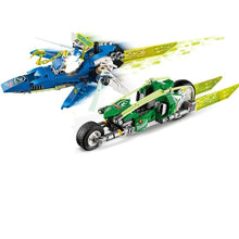 Lade das Bild in den Galerie-Viewer, Ninja Jay und Lloyds Power-Flitzer mit Flugzeug- und Fahrradrennfahrern, Bauset kaufen