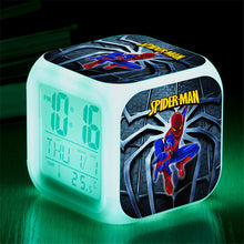 Lade das Bild in den Galerie-Viewer, Spiderman Wecker mit Digital LED Uhr in vielen Motiven kaufen