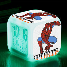 Lade das Bild in den Galerie-Viewer, Spiderman Wecker mit Digital LED Uhr in vielen Motiven kaufen
