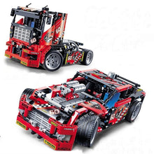 Lade das Bild in den Galerie-Viewer, Rennwagen und Truck 2in1 Technik Baustein Modell (608 Teile) kaufen