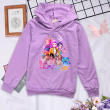Lade das Bild in den Galerie-Viewer, Niedlicher Hunterx Kpop Demon Hunter Kapuzenhoodie Pullover für Kinder
