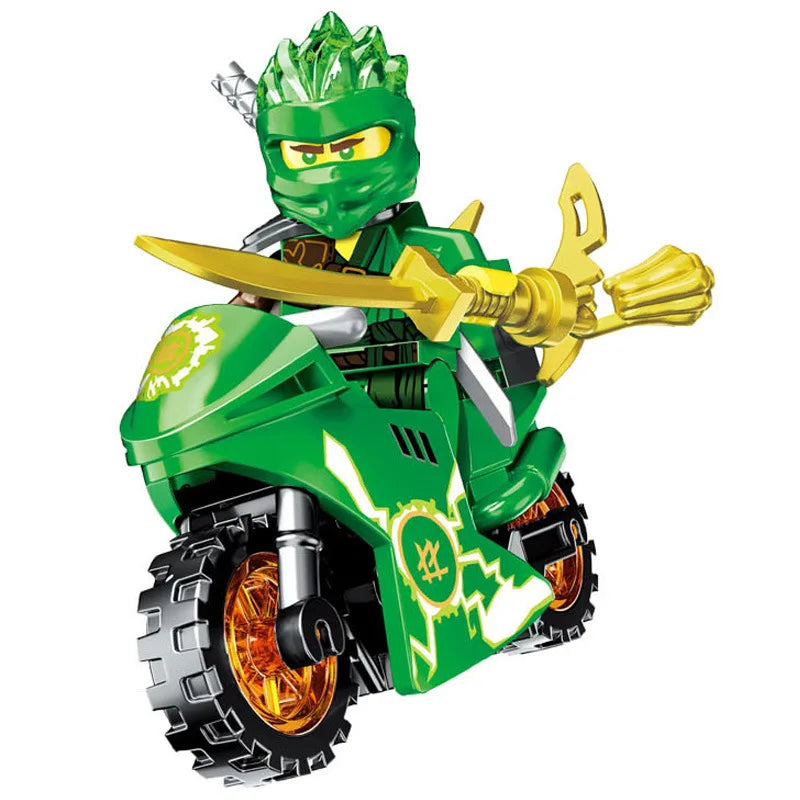 Ninjagi Cole Kai Jay Lloyd Nya Zane Golden Motorrad mit Mini-Figur