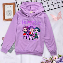 Lade das Bild in den Galerie-Viewer, Niedlicher Hunterx Kpop Demon Hunter Kapuzenhoodie Pullover für Kinder
