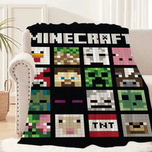 Lade das Bild in den Galerie-Viewer, Flauschige Flanell Decke im Minecraft Look
