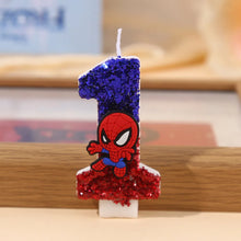 Lade das Bild in den Galerie-Viewer, Niedliche Spider-Man Geburtstag Kerze mit Jahreszahl und Spiderman Deko
