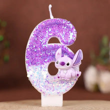 Lade das Bild in den Galerie-Viewer, Pinke Angel und Lilo &amp; Stitch Geburtstagskerzen mit Jahreszahl
