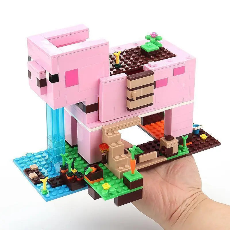 Das Schweinehaus Minecraft Klemm-Baustein Spielzeug Set