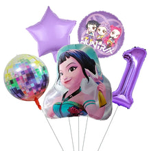 Lade das Bild in den Galerie-Viewer, Kpop Demon Hunters Ballon Set mit Jahreszahl für Geburtstag, Ehrentag, Kindergeburtstag
